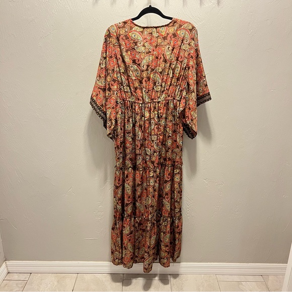 Anthropologie Me 2 Magic Paisley Print Boho Maxi Dress Sz L - Picture 5 of 5